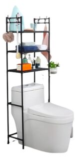 Estante Organizador para Inodoro Metálico de 3 Niveles en Acero Inoxidable Negro TLPB - Imagen 4