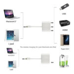 Adaptador Hub USB 3.1 Tipo C a HDMI 4K USB 3.0 y Puerto USB-C Dorado