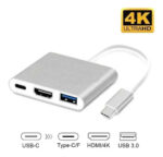 Adaptador Hub USB 3.1 Tipo C a HDMI 4K USB 3.0 y Puerto USB-C Dorado - Imagen 3