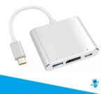 Adaptador Hub USB 3.1 Tipo C a HDMI 4K USB 3.0 y Puerto USB-C Dorado - Imagen 2