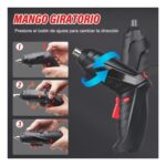 Destornillador Eléctrico Recargable 1300 mAh con Luz LED y Mango Giratorio