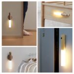 Luz Nocturna Recargable de Madera con Sensor de Movimiento Infrarrojo y Base Magnética - Imagen 2
