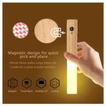 Luz Nocturna Recargable de Madera con Sensor de Movimiento Infrarrojo y Base Magnética - Imagen 5
