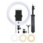 Aro de Luz LED RGB y Cálida 26 cm MJ26 con Trípode Ajustable 2.1 M y Soporte para Celular - Imagen 4