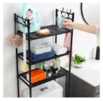 Estante Organizador para Inodoro Metálico de 3 Niveles en Acero Inoxidable Negro TLPB - Imagen 2