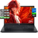 ACER NITRO V15 ANV15-51-789J INTEL CORE I7-13620H / SSD 512GB / RAM 16GB DDR5 /NVIDIA GEFORCE RTX 4060 8GB/ LED 15.6 FHD 165HZ /BLACK